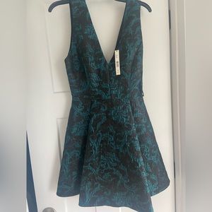 Alice and Olivia cocktail dress. V neck, flared bodice
